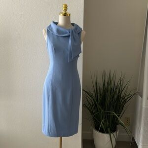 Harper Rose Tie Neck Sheath Dress - Blue, Size 4